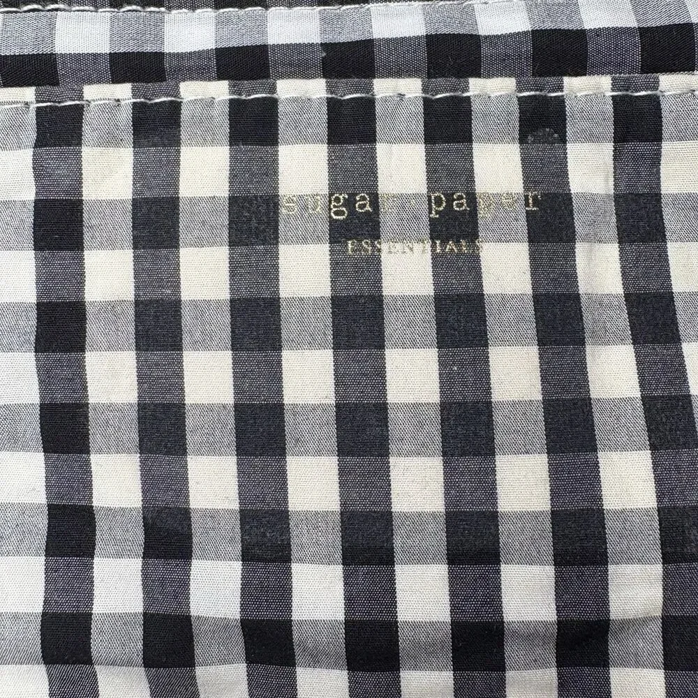 Sugar Paper Essentials Gingham Checkerboard Plaid Black White Make Up Bag